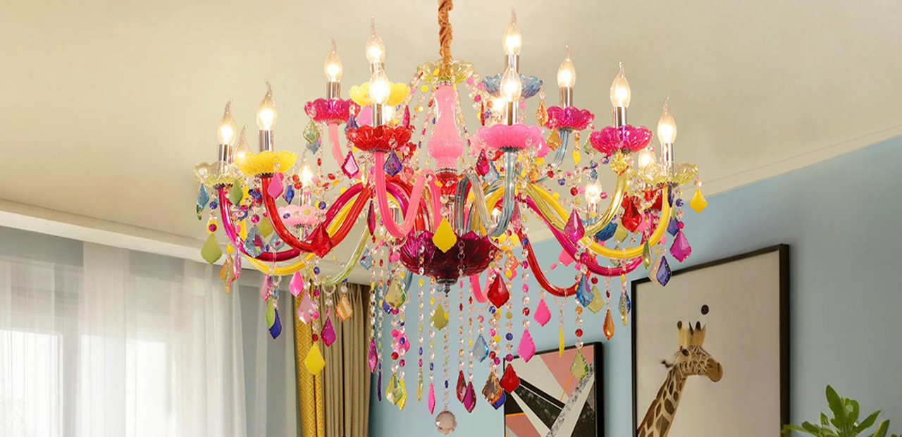 colourful crystal chandelier