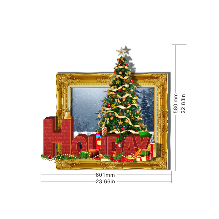 3dウォールステッカー クリスマスシリーズ 転写式ステッカー 立体diy Pvcシール シート クリスマスツリー柄 Ws3d266