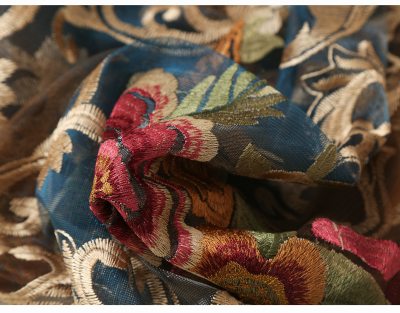 シアーカーテン オーダーカーテン レースカーテン 刺繍 花柄 リビング 寝室 豪華 北欧風(1枚)